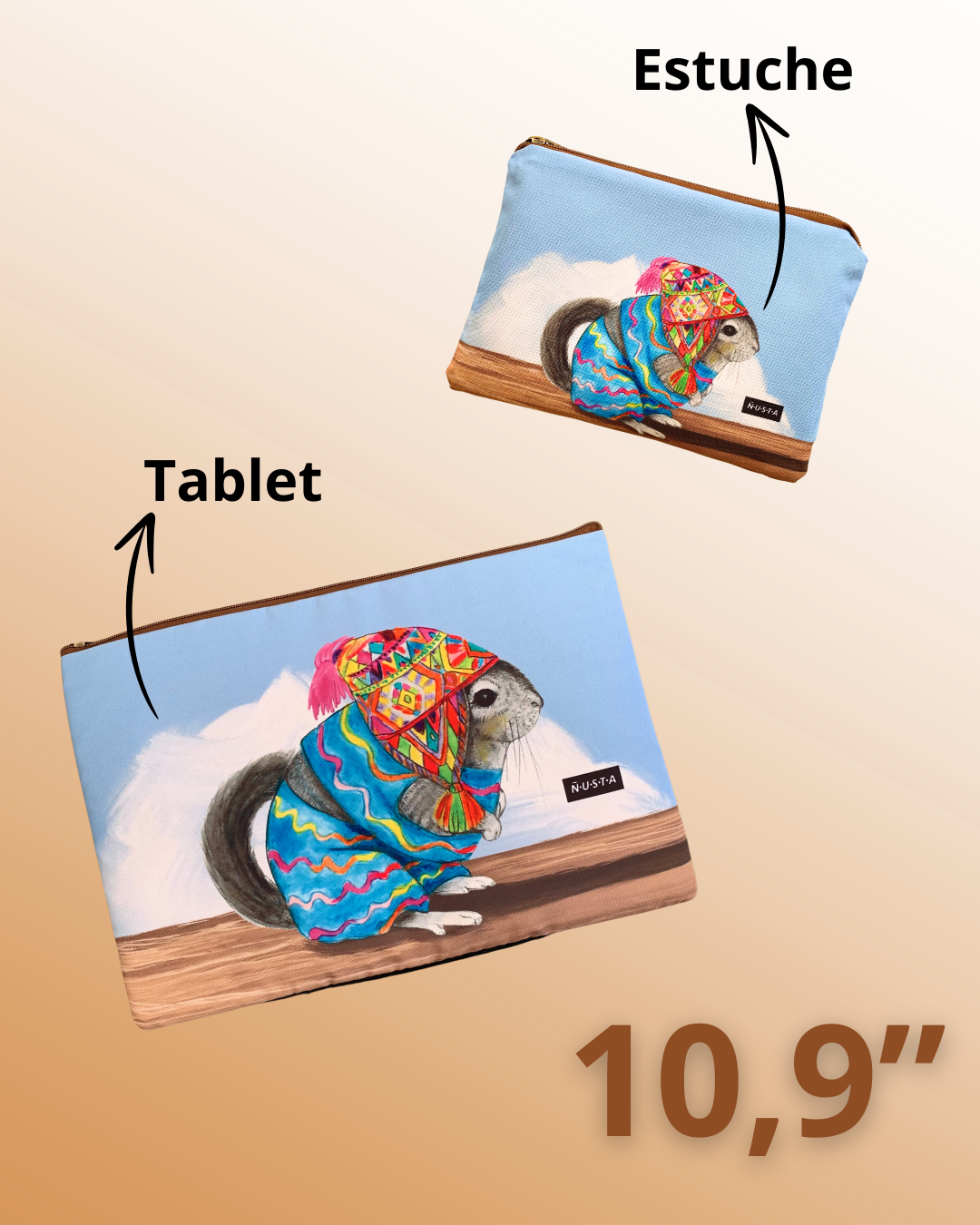 Set Funda Tablet 10,9" + Estuche Chinchilla PREVENTA envío desde el 20 de febrero