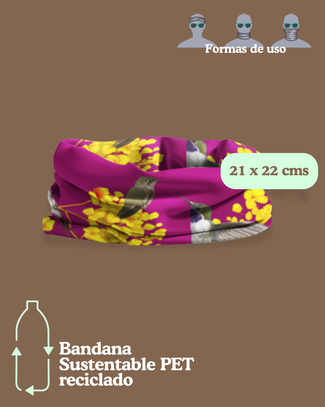 Set Pañuelo + Bandana Picaflor Violeta
