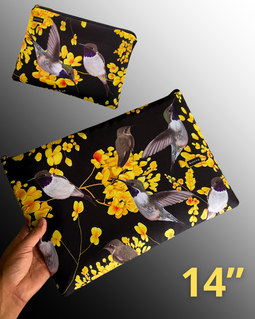 Set Funda Notebook 14" + Estuche Picaflor Negro último pack en stock
