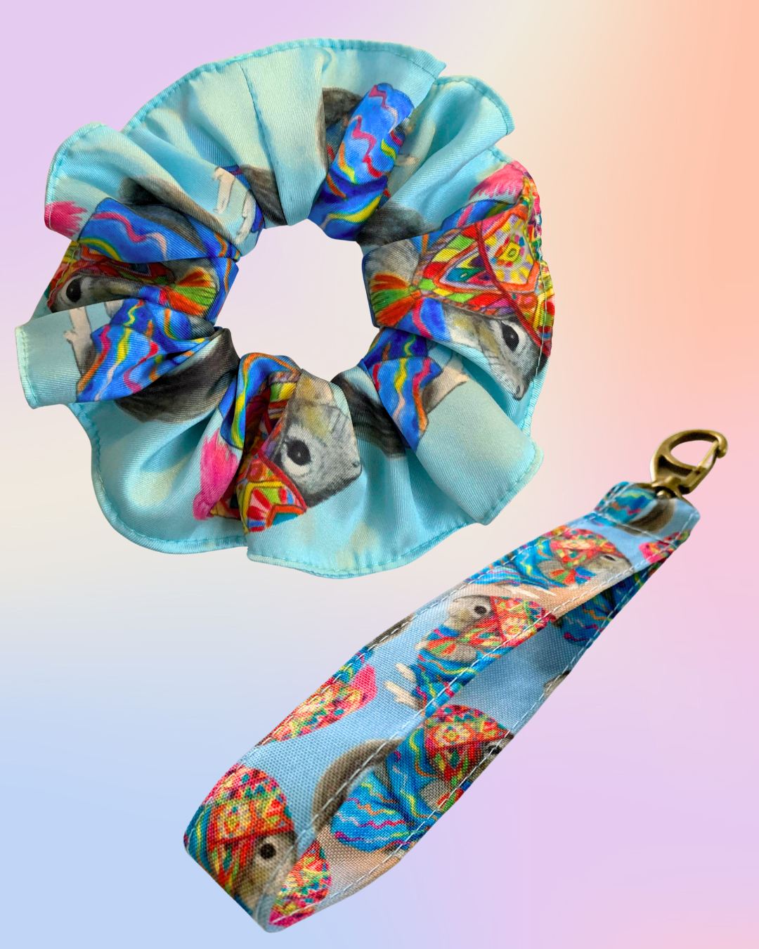 Set Scrunchie + Llavero Chinchilla