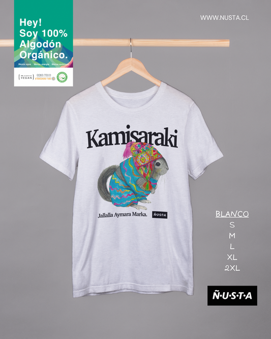 Polera 100% algodón orgánico Chinchilla Kamisaraki
