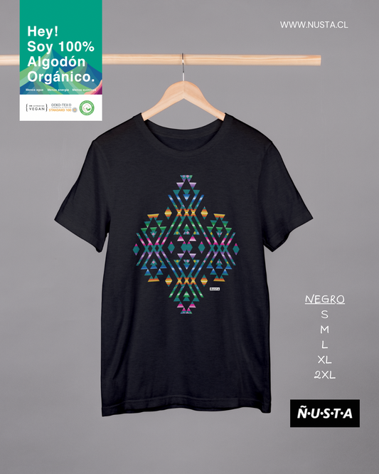 Polera 100% algodón orgánico Aguayo Negro
