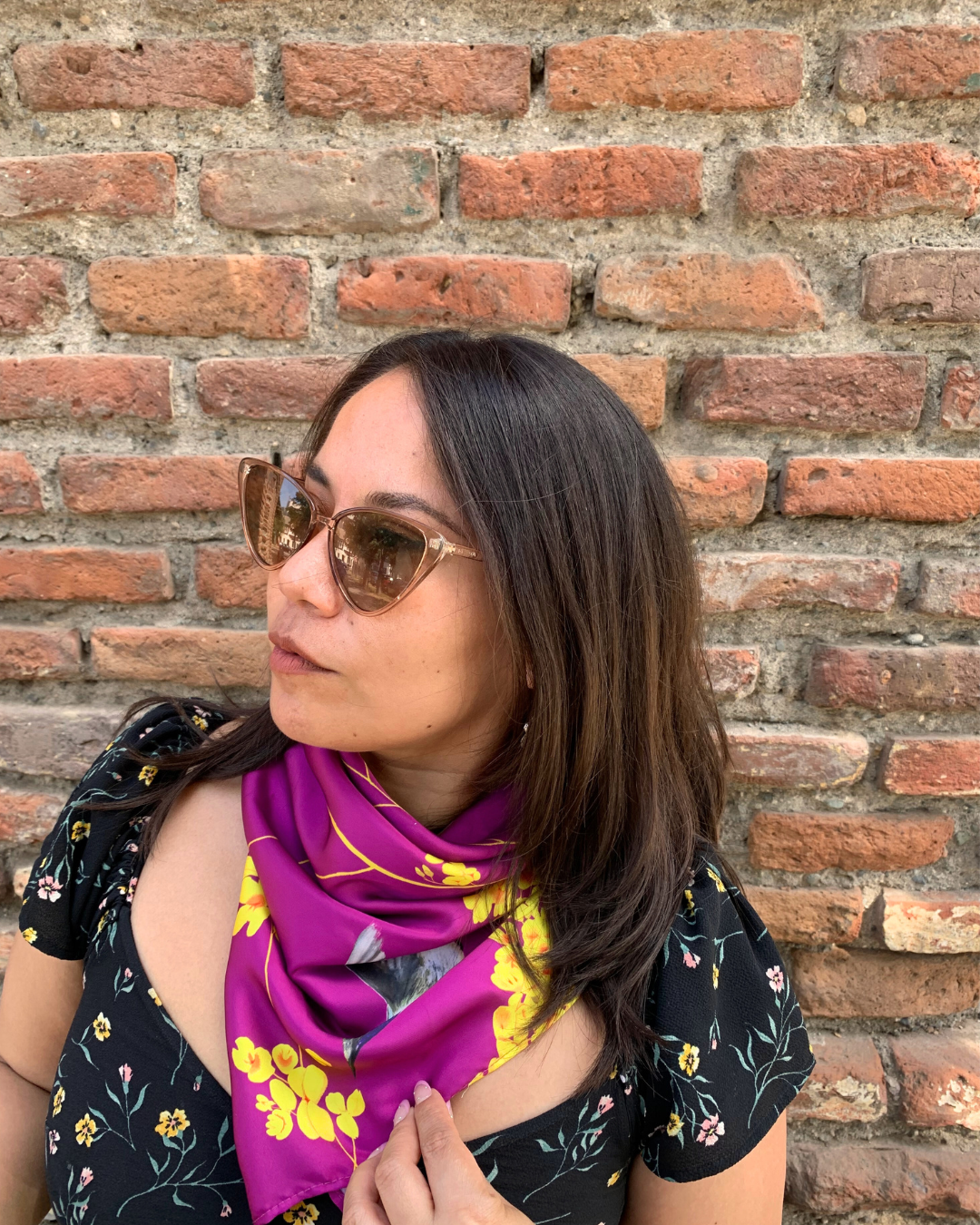 Pañuelo 70 Picaflor de Arica Violeta