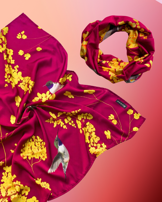 Set Pañuelo + Bandana Picaflor Violeta