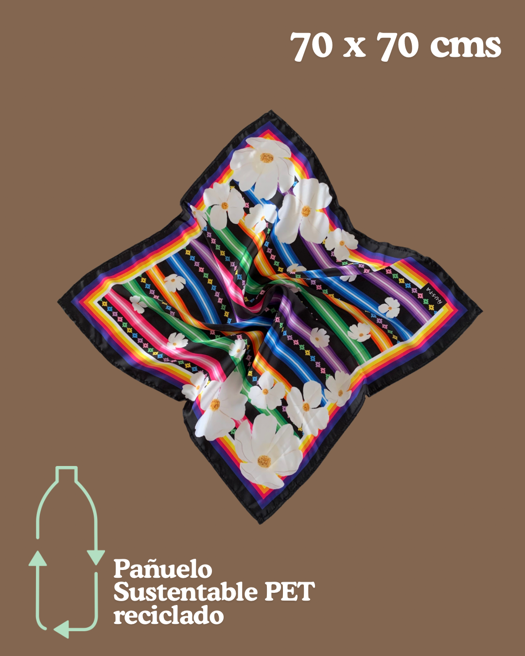 PAÑUELO 70 AGUAYO PANQARITA |NEGRO