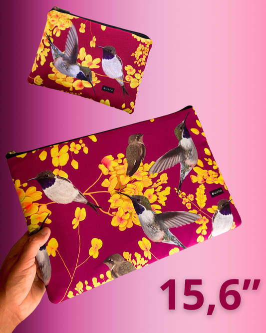 Set Funda Notebook 15,6" + Estuche Picaflor Violeta último pack en stock