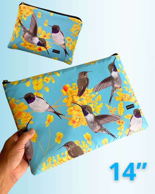 Set Funda Notebook 14"+ Estuche Picaflor Celeste