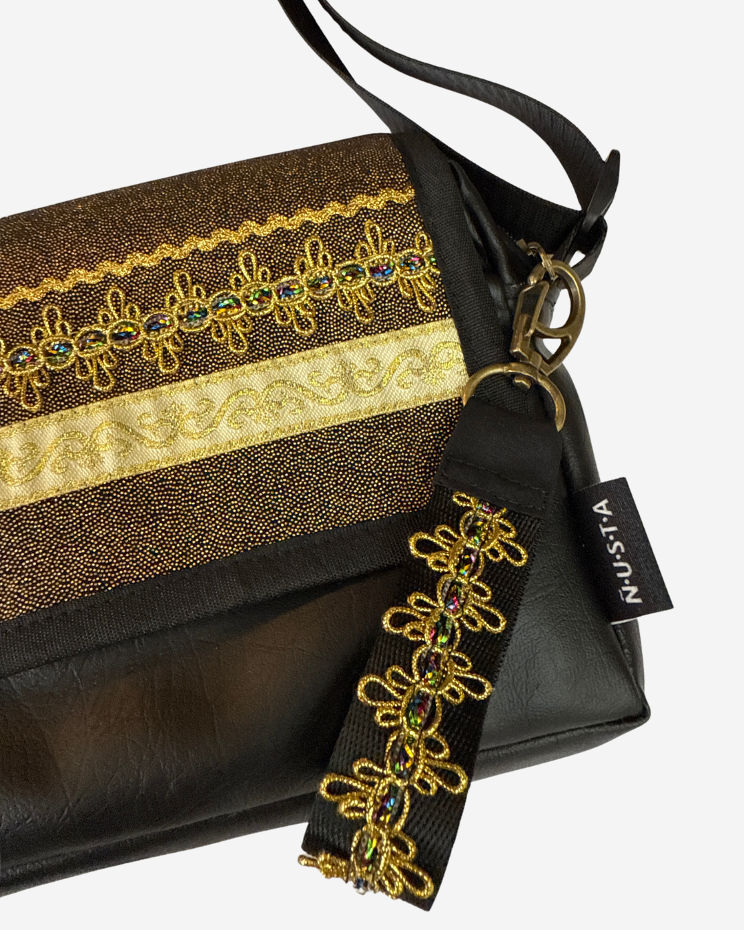 CARTERA BANDOLERA BIOCUERO | PHAXSI DORADO