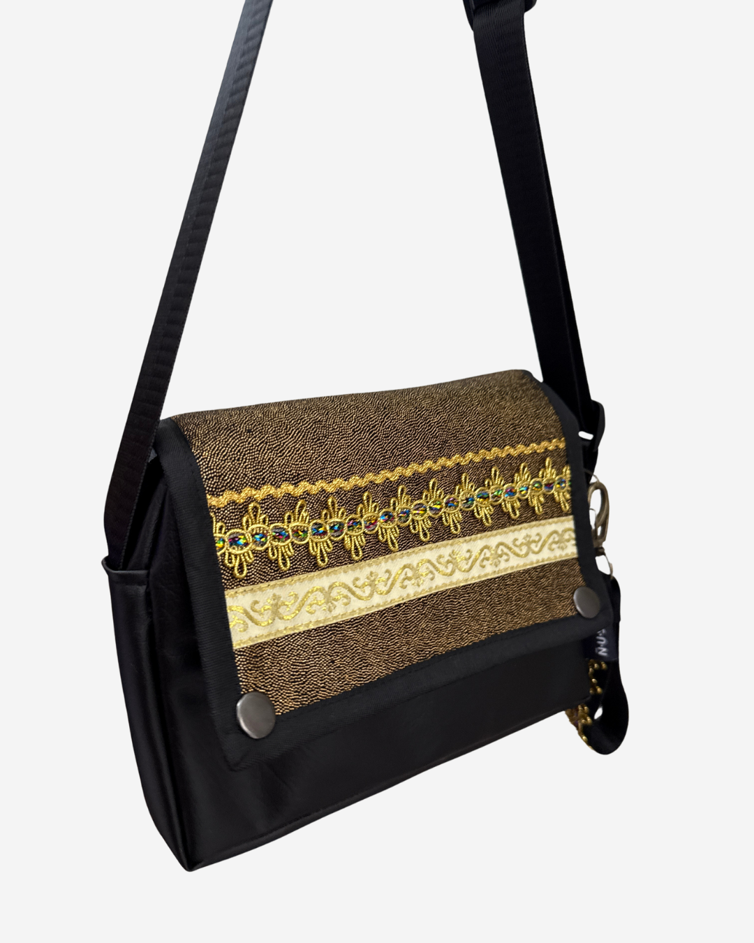 CARTERA BANDOLERA BIOCUERO | PHAXSI DORADO