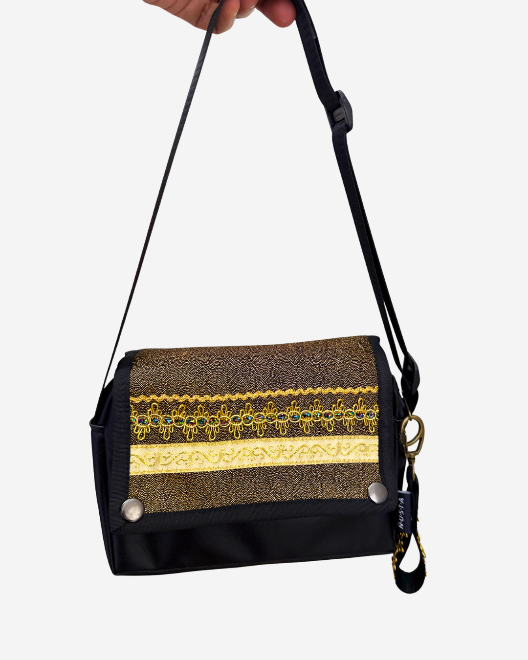 CARTERA BANDOLERA BIOCUERO | PHAXSI DORADO