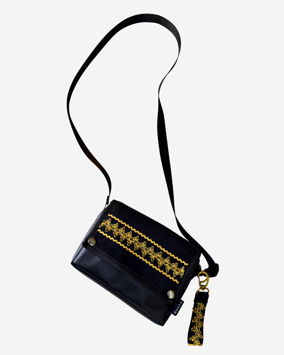 CARTERA BANDOLERA BIOCUERO | WARMI DORADO
