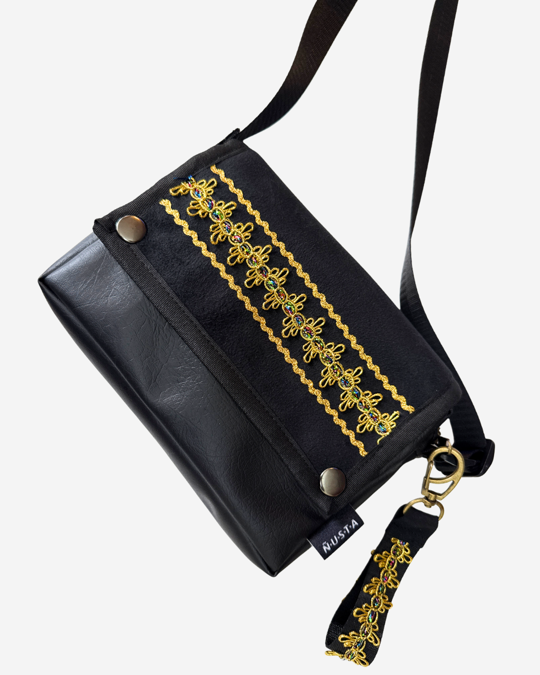 CARTERA BANDOLERA BIOCUERO | WARMI DORADO