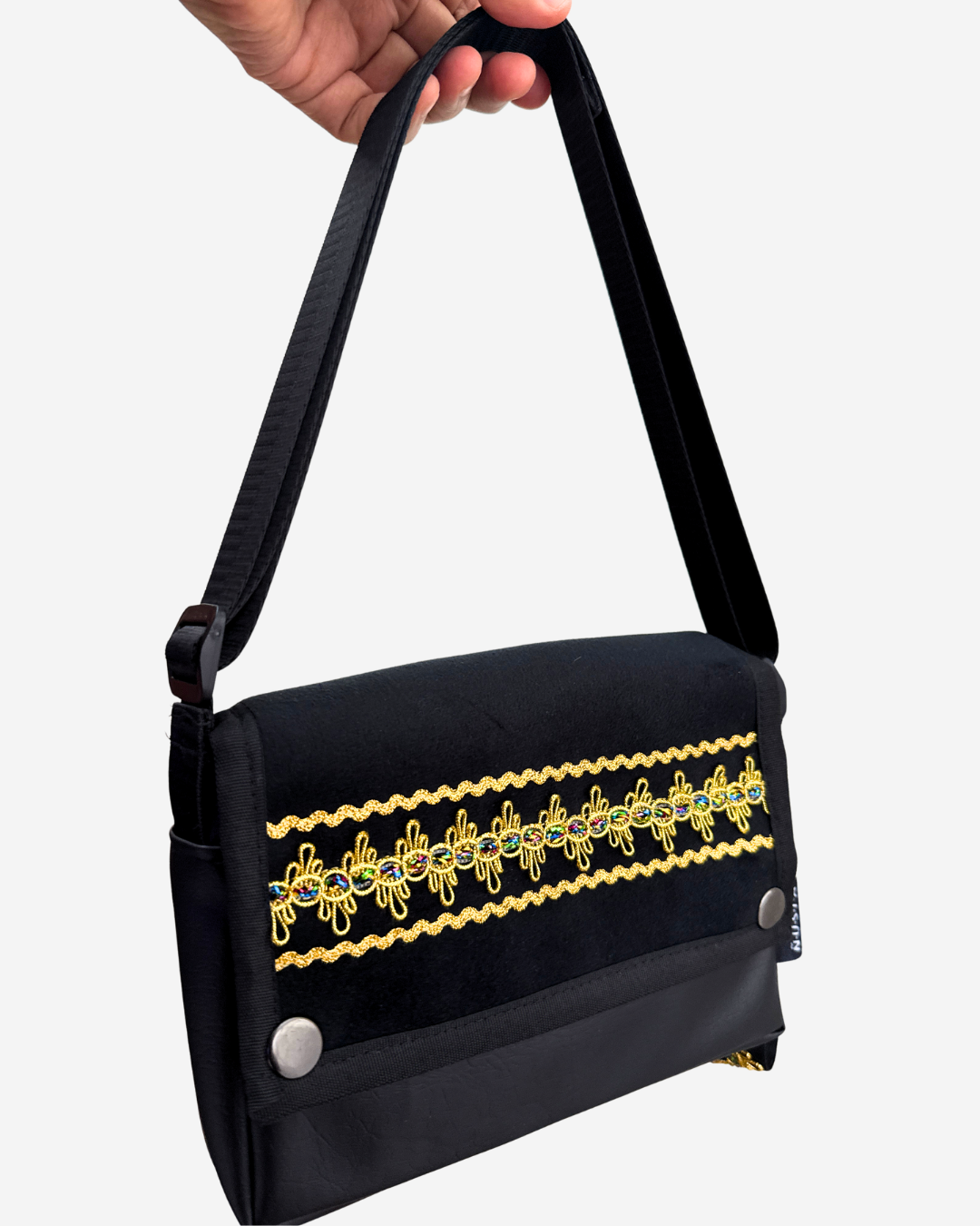 CARTERA BANDOLERA BIOCUERO | WARMI DORADO