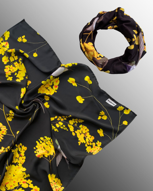 Set Pañuelo + Bandana Picaflor Negro