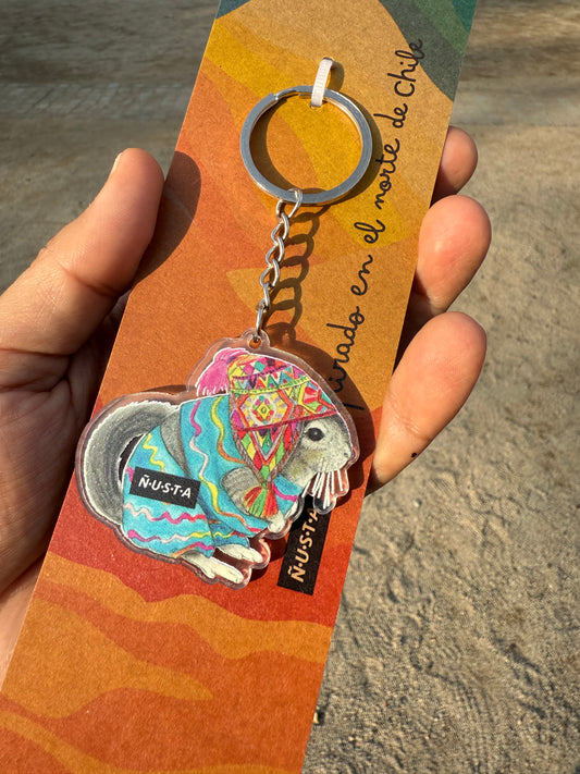 LLAVERO ILUSTRADO CHINCHILLA