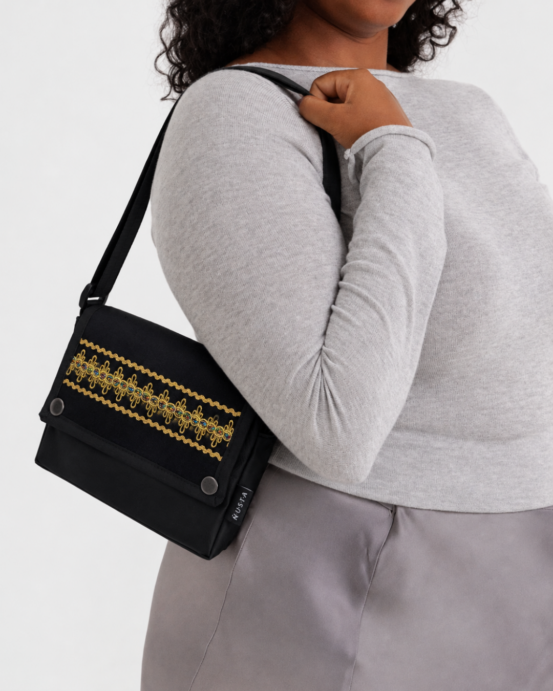 CARTERA BANDOLERA BIOCUERO | WARMI DORADO