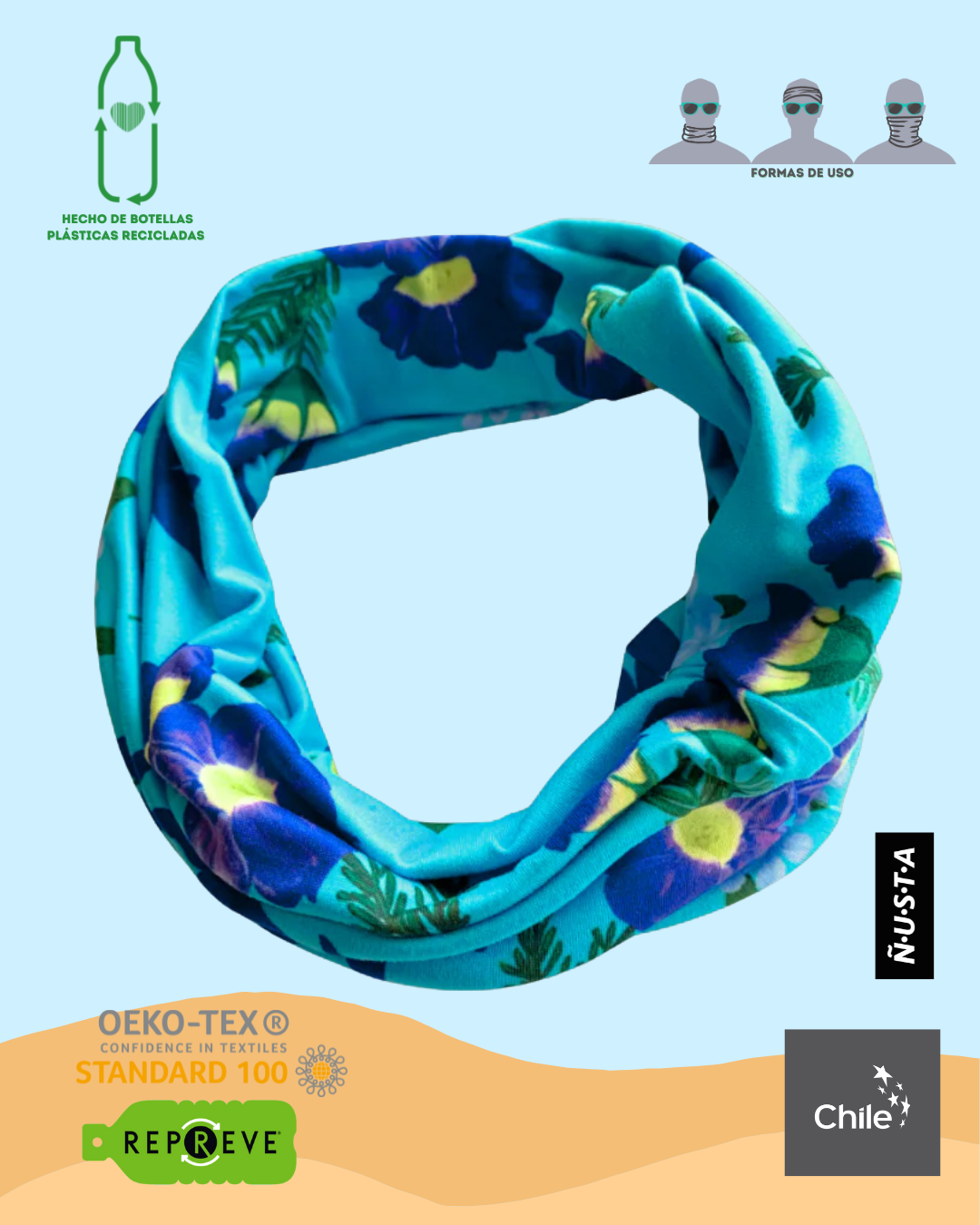 Bandana cuello Panqara Turquesa